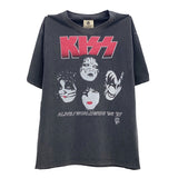 Men Vintage T-Shirts vintage Bieber KISS Band Tour Do Old Wash
