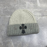 Chh Chrome Heart Beanie Cross Knitted Hat Warm Couple Cold Hat Windproof Ear Protectors