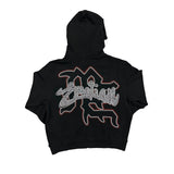 Mixed Emotion hoodie Masked Angel Hot Diamond Zip Cardigan Sweater Jacket Loose Hoodie