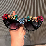 Trendy punk glasses cat eyes retro