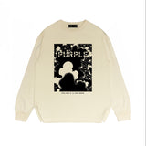 Purple Brand Long Sleeve T-Shirt Fashion Loose Long Sleeve Top
