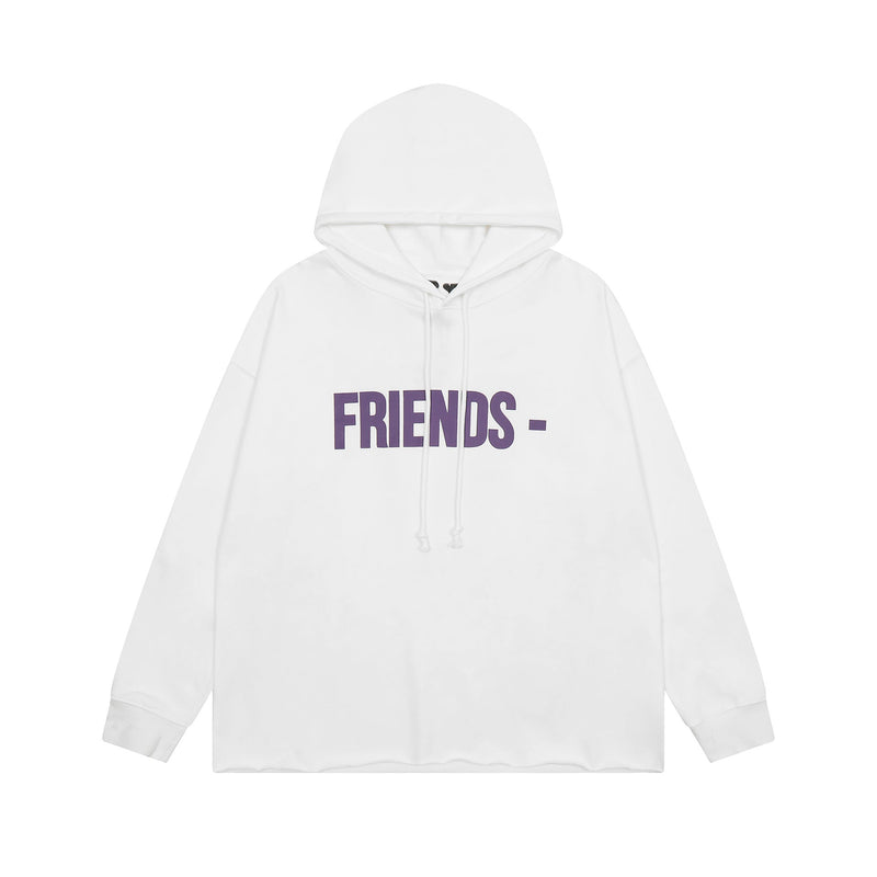 Vlone Hoodie autumn and winter purple big V letter hooded sweater