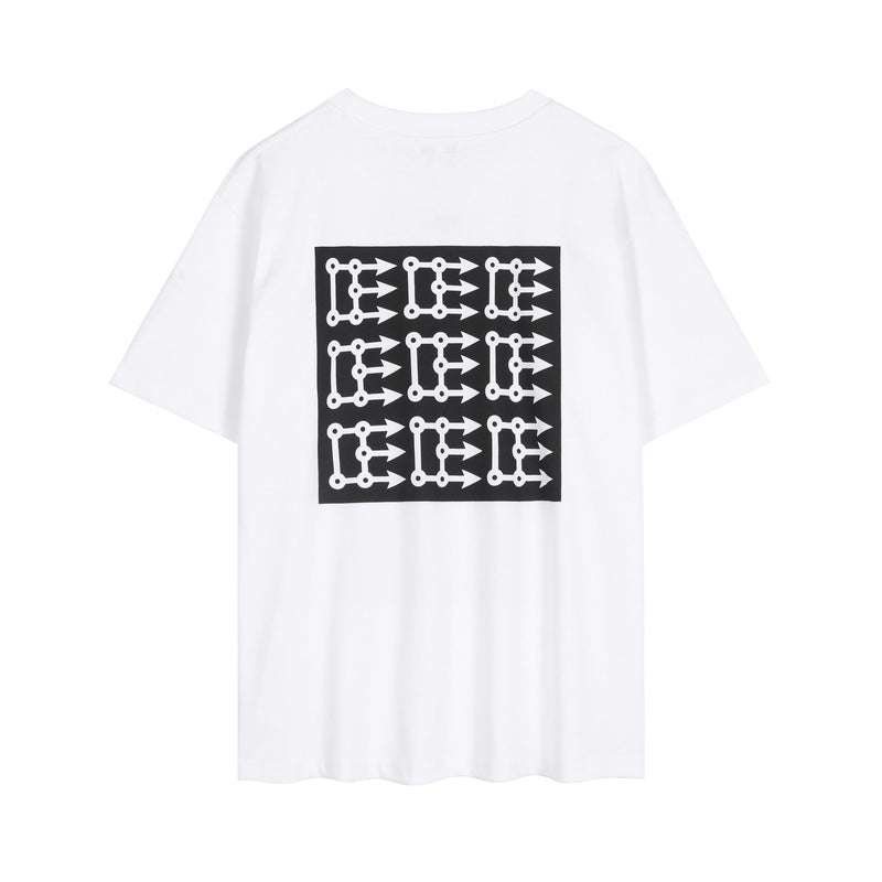 C.e t shirts pixel portrait pattern round neck pullover short sleeve for men and women