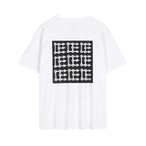 C.e t shirts pixel portrait pattern round neck pullover short sleeve for men and women