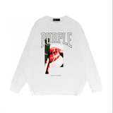 Purple Brand Long Sleeve T-Shirt Fashion Loose Long Sleeve Top