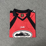 Corteiz T Shirt Red Jersey Short Sleeve Loose