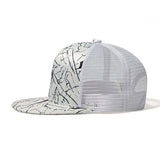 Trendy flat brimmed hat mesh breathable summer