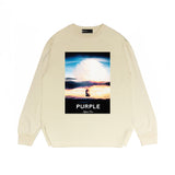 Purple Brand Long Sleeve T-Shirt Fashion Loose Long Sleeve Top