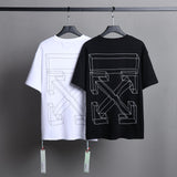 Ow T Shirts Three-Dimensional Sketch Arrow Men and Women