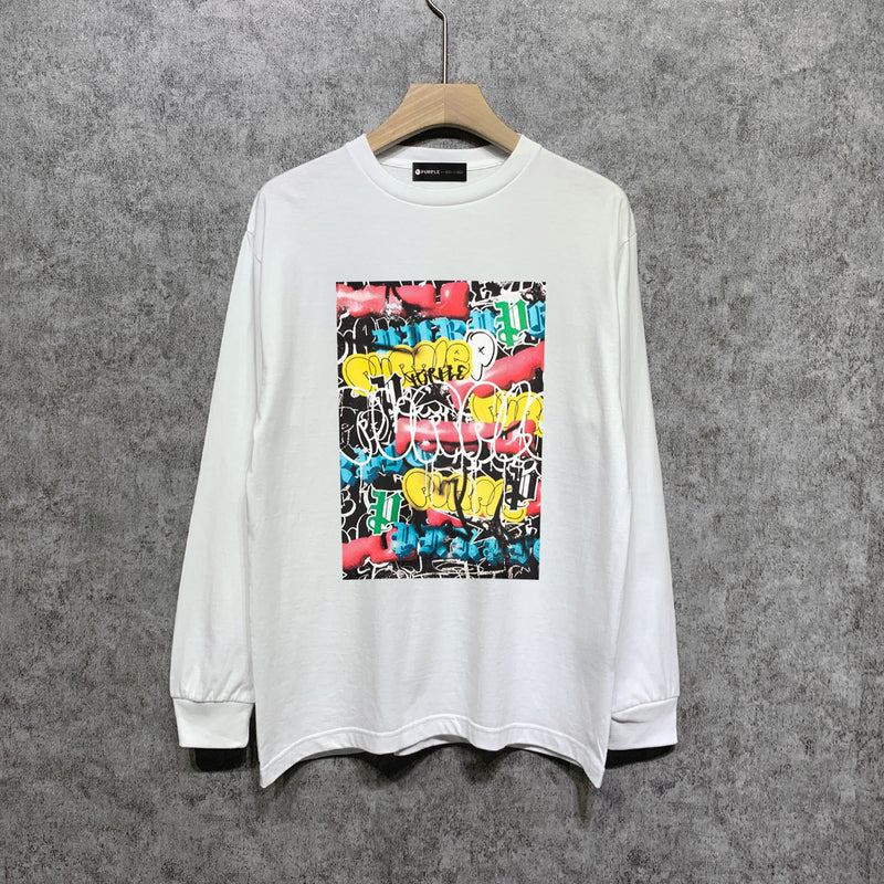 Purple Brand Long Sleeve T-Shirt Fashion Loose Long Sleeve Top