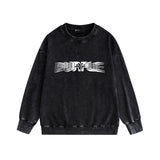 Purple Brand Distressed Sweatshirt Retro Vintage Crew Neck Sweater