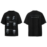 Men Vintage T-Shirts Rammstein German Chariot Band Washed Vintage Old Short Sleeve Shirt