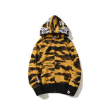 Bathing Ape Hoodie Embroidered Tiger Camo Tiger Hooded Cardigan Shark Sweater Jacket