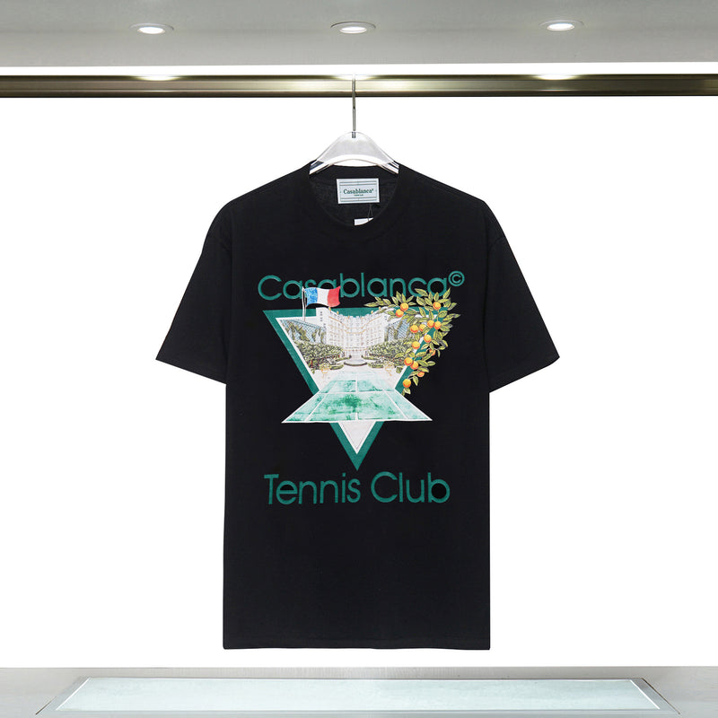 Casablanca T Shirts Spring/Summer Print Loose Cotton Short Sleeve T-Shirt