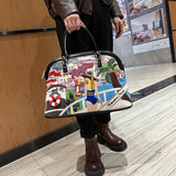 Chh Chrome Heart Leather Bag Splicing Embroidered Women's Bag