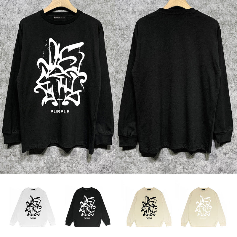 Purple Brand Long Sleeve T-Shirt Fashion Loose Long Sleeve Top