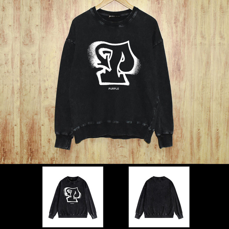 Purple Brand Distressed Sweatshirt Retro Vintage Crew Neck Sweater