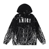 Amiri Hoodie AMI Ripped logo print hooded sweater