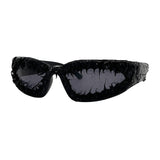 Trendy punk glasses dark style