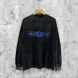 Purple Brand Distressed Long Sleeve Shirt Fashion Distressed Loose Long-sleeved Top