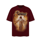 Men Vintage T-Shirts Saint Michael Tee Saint Tears