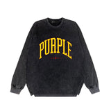 Purple Brand Distressed Long Sleeve Shirt Fashion Distressed Loose Long-sleeved Top