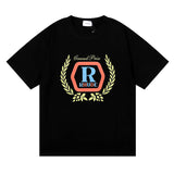Rhude T Shirt Micro Label Wheat Ear Letter Print Short Sleeve T-Shirt