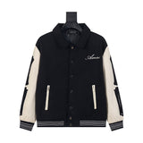Amiri Jacket AMI Letter Embroidery Contrast Sleeve Jacket Jacket Men's and Women's