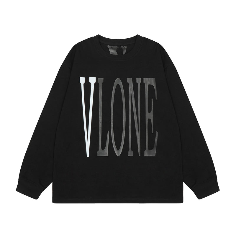 Vlone Sweatshirts Autumn/Winter Silver Big V Letter Crew Neck