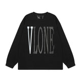 Vlone Sweatshirts Autumn/Winter Silver Big V Letter Crew Neck