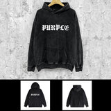 Purple Brand Distressed Hoodie Fashion Old Loose Hooded Sweater