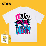 Drew T Shirts Smiley Face Printing Couple High Street