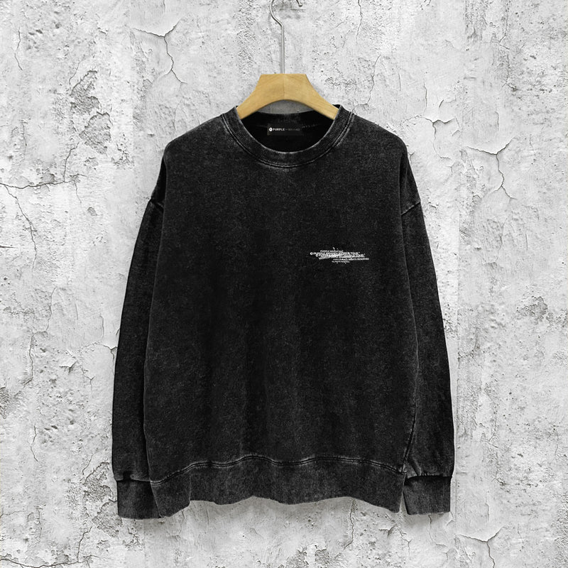 Purple Brand Distressed Sweatshirt Retro Vintage Crew Neck Sweater