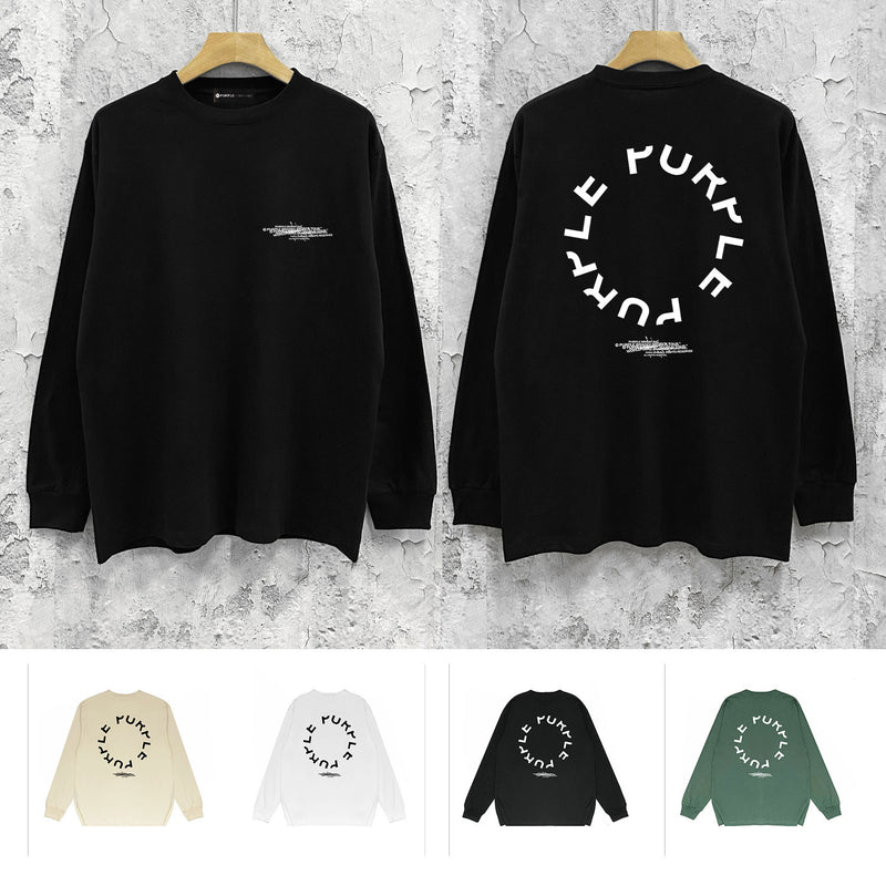 Purple Brand Long Sleeve T-Shirt Fashion Loose Long Sleeve Top