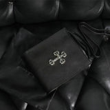 Chh Chrome Heart Leather Bag Flame Cross Leather