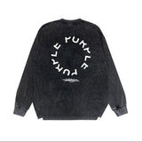 Purple Brand Distressed Long Sleeve Shirt Fashion Distressed Loose Long-sleeved Top