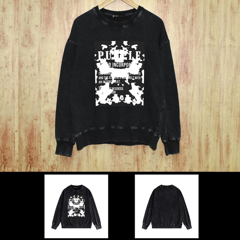 Purple Brand Distressed Sweatshirt Retro Vintage Crew Neck Sweater