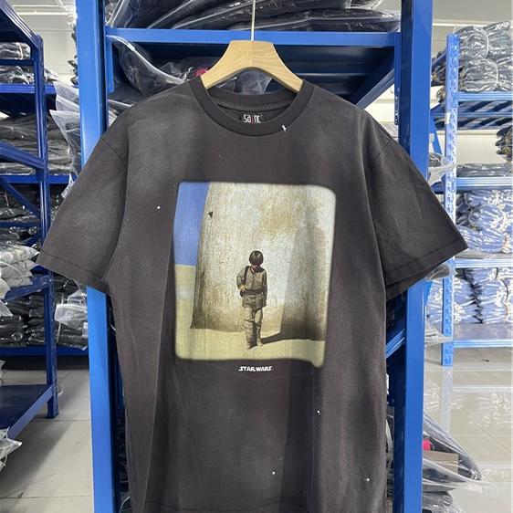 Men Vintage T-Shirts Saint Michael & "Star Wars" STAY HERE