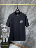CHH Chrome Hearts T Shirts Cross Sanskrit Flocking Short Sleeve T-shirt