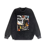 Purple Brand Distressed Long Sleeve Shirt Fashion Distressed Loose Long-sleeved Top