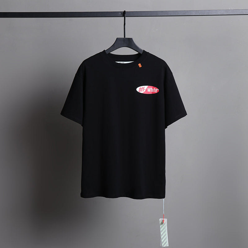 Ow T Shirts Red and White Contrast Color Oil Painting Arrow Men and Women