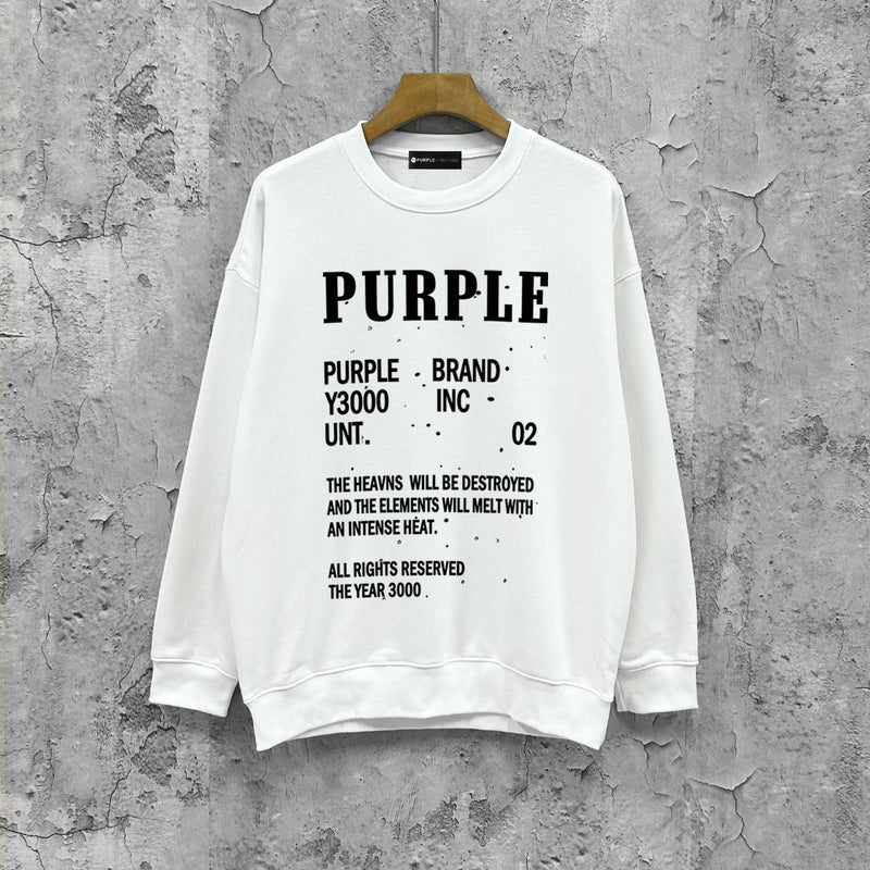 Purple Brand Sweatshirt Loose Crew Neck Sweater