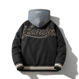 Mens Vintage Jackets Autumn and Winter PU Leather Baseball Uniform