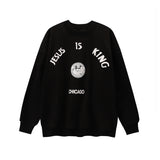 Jesus Is King T Shirt Big Talker Fashion Brand High Street Casual Loose Couple Fog round Neck Sweater Ins