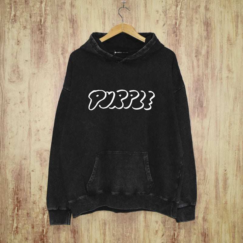 Purple Brand Distressed Hoodie Fashion Old Loose Hooded Sweater