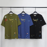 Gallery Dept T Shirts  Splashed Ink Printing Loose Short Sleeve Base Lining