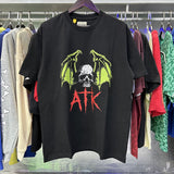 Gallery Dept T-Shirt Demon Skull Bronzing Letter Short Sleeve T-Shirt