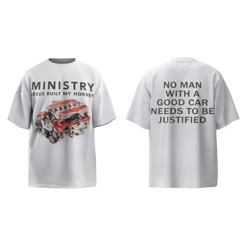 Mens Vintage T-Shirts Cotton Short Sleeve Casual