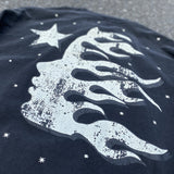 Hellstar Hoodie Old Meteor Flame Portrait Printing Loose