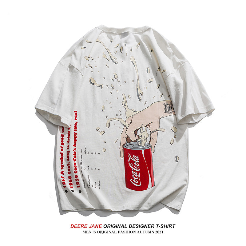 Men T-Shirts Loose-Fitting Pure Cotton Short Sleeves T-shirt Men's Summer